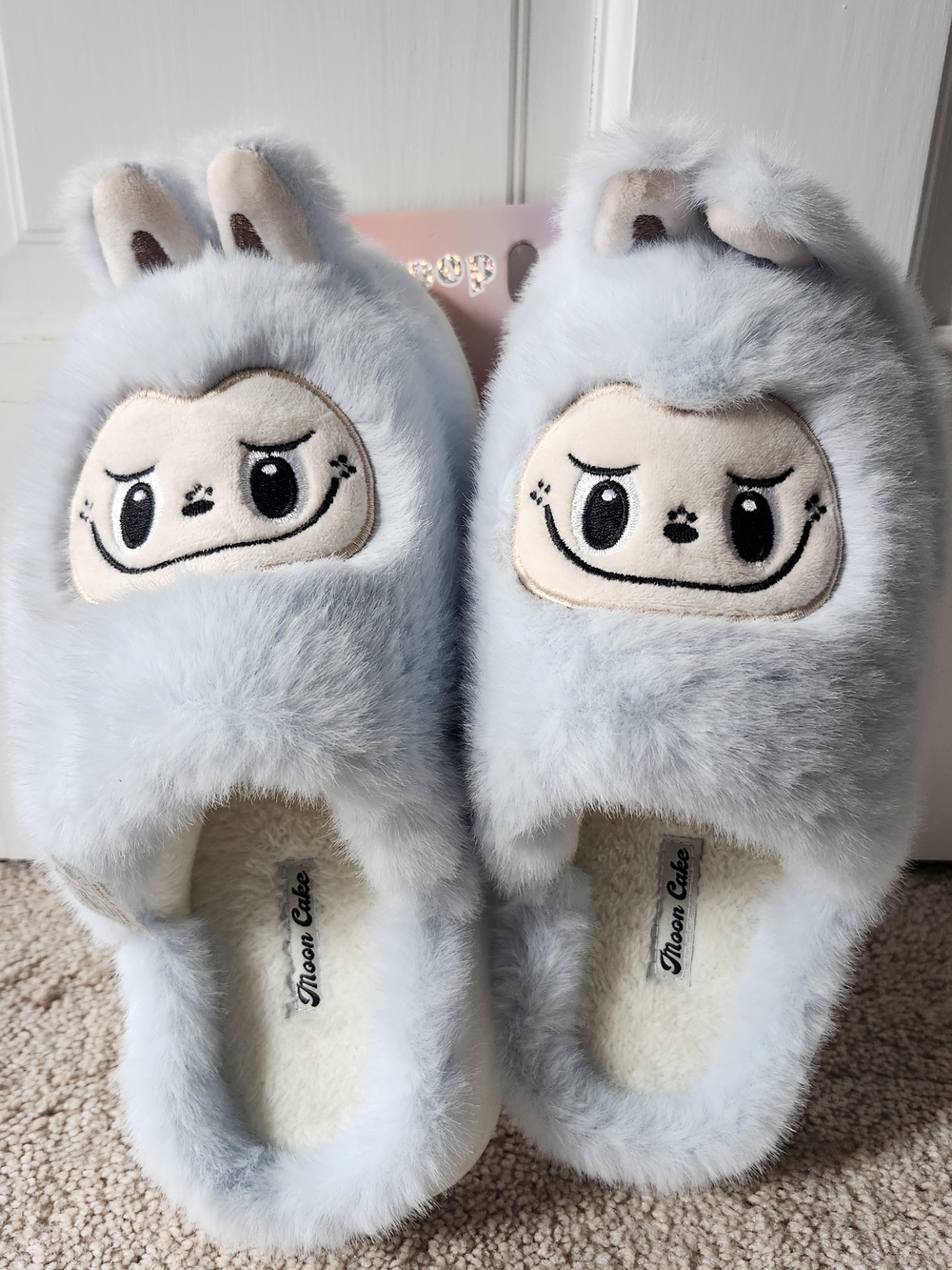 NWT Large Labubu Slippers - Light Blue